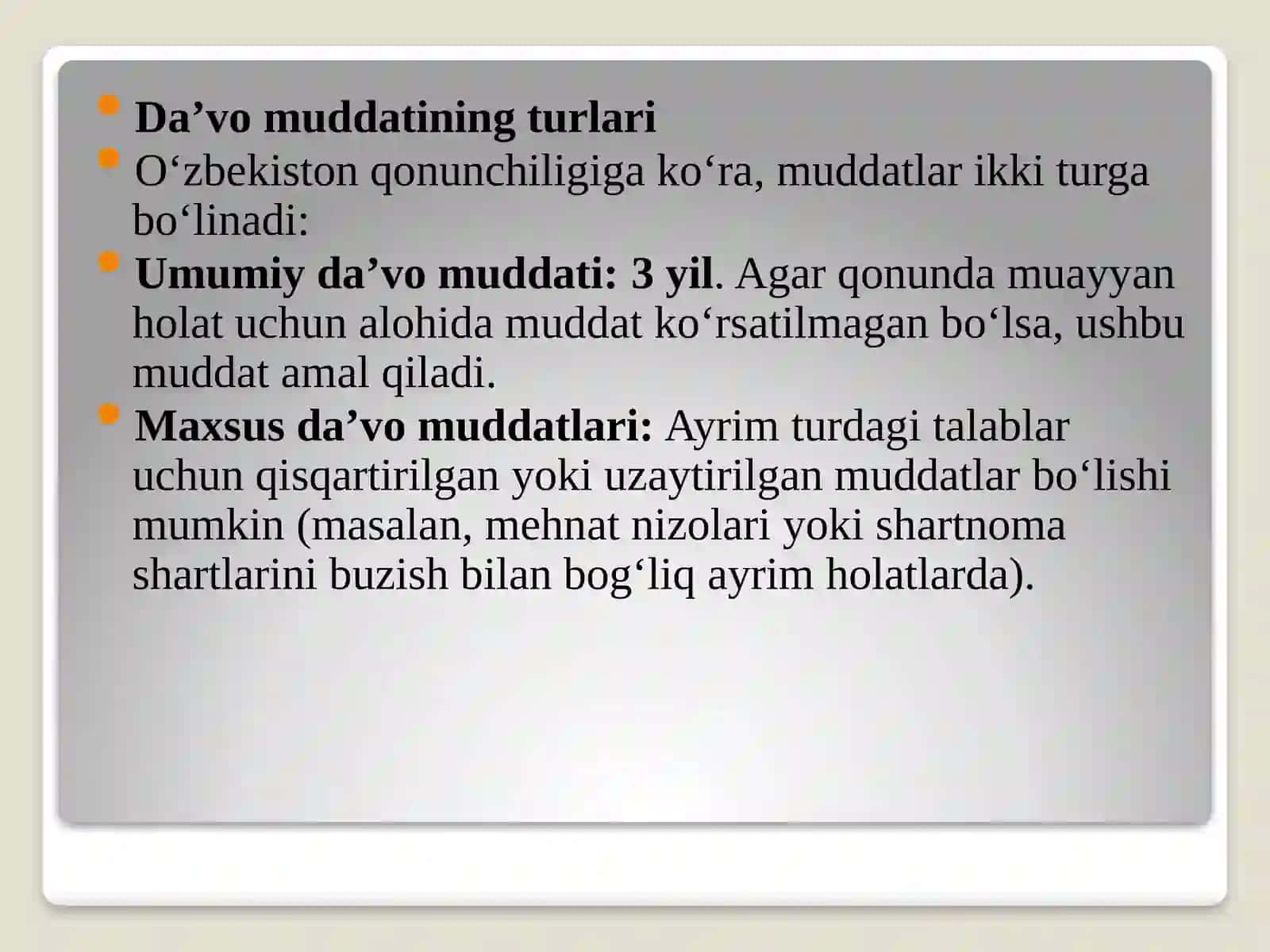 Huquq fanidan mustaqil ish (slayd) 2