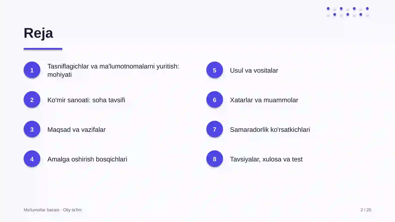 Ko'mir sanoatida tasniflagichlar va ma'lumotnomalarni yuritish 2