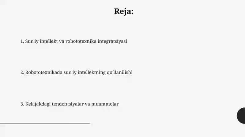 Sun'iy intellekt va robototexnikaning integratsiyasi 2