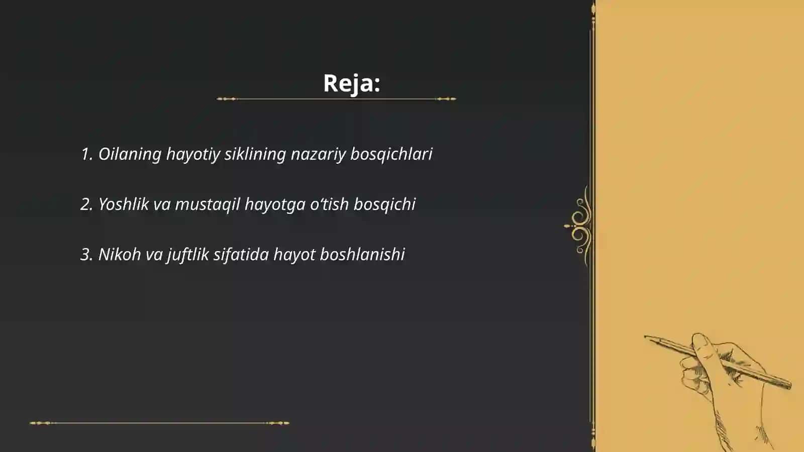 Oilaning hayotiy sikli 2