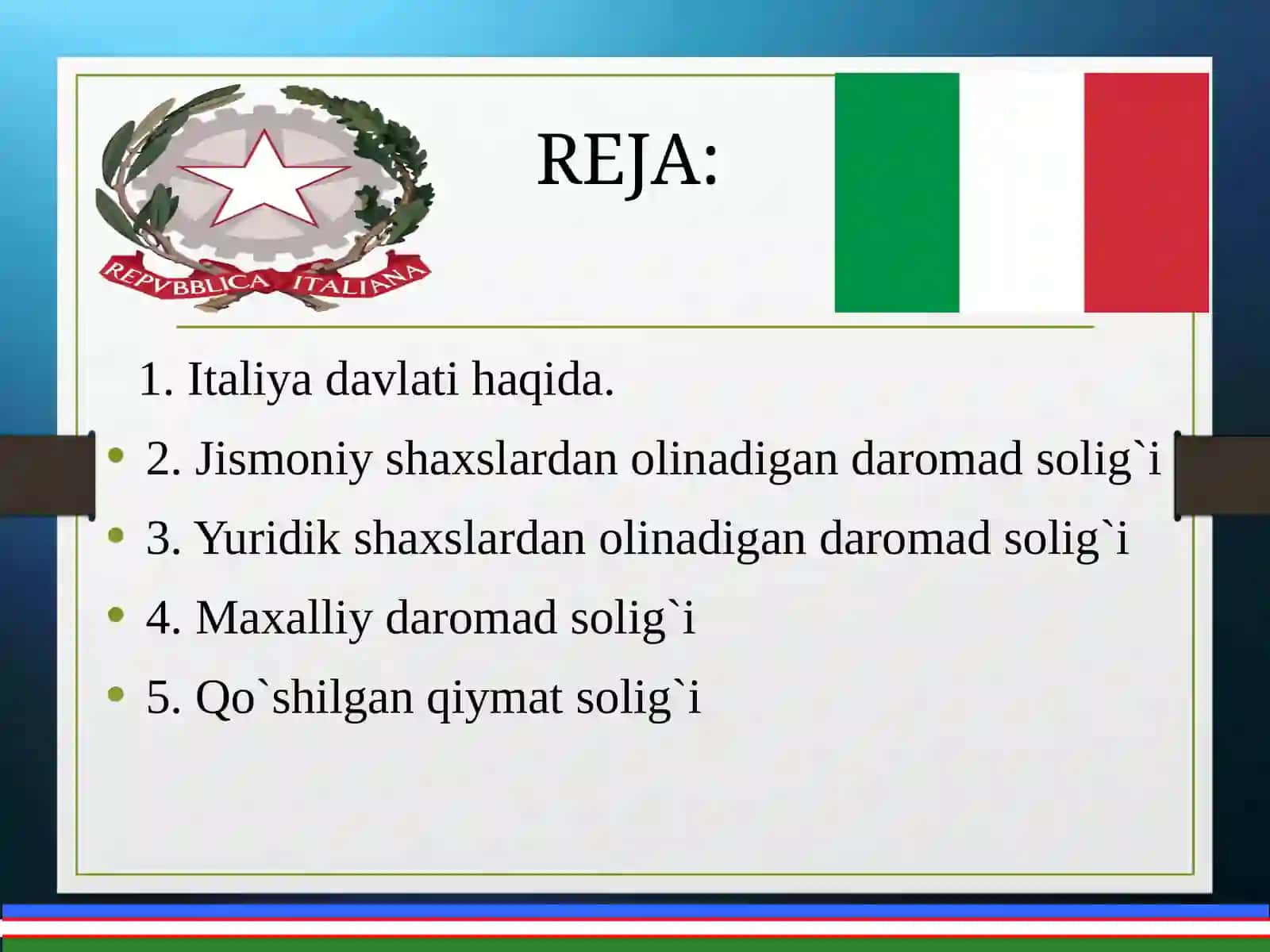 Italiya soliq tizimi 2