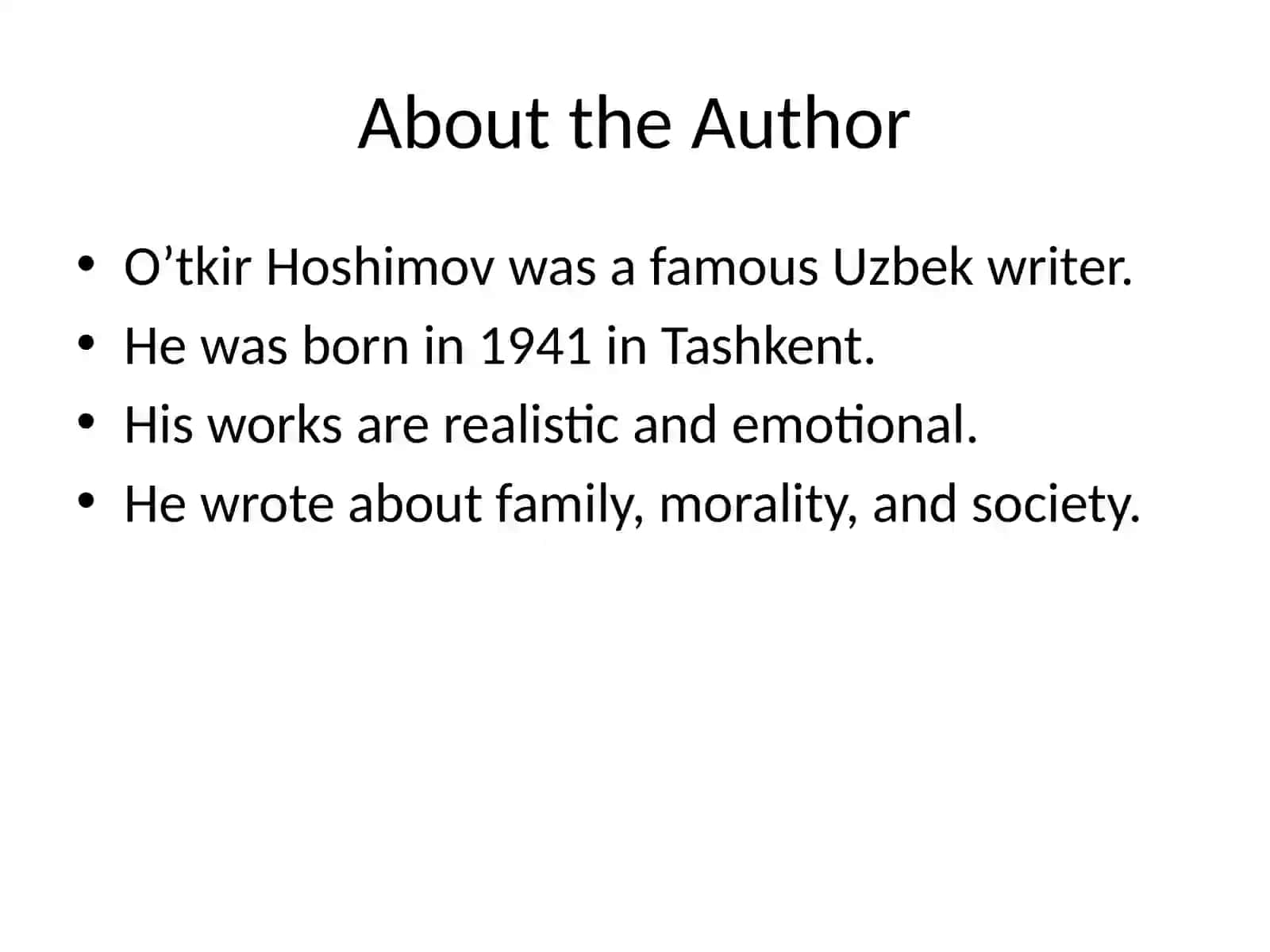 My Favorite Book: “Dunyoning Ishlari” 2