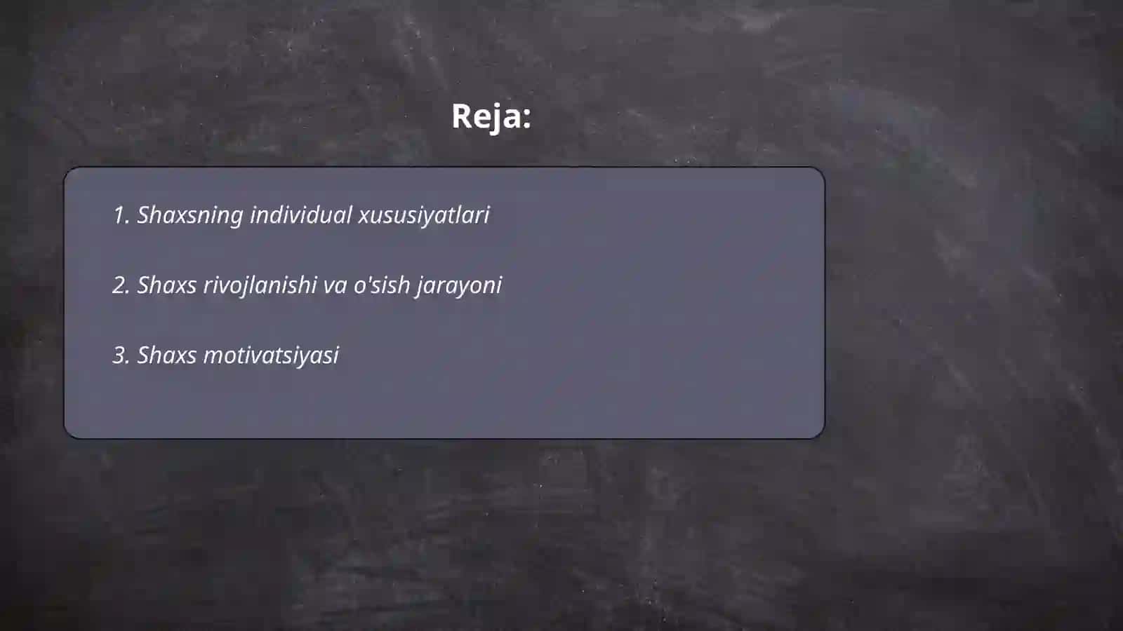 Pisixologiyadan shaxs 2