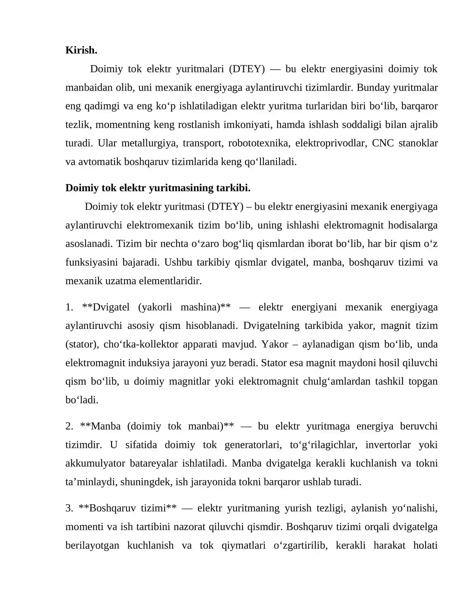 Doimiy tok elektr yuritmasi 2