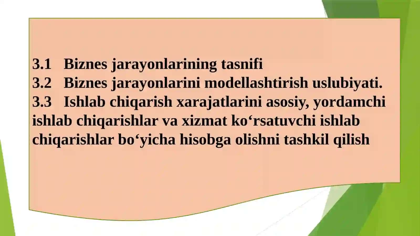 BIZNЕS JАRАYONLАRI VА ULАRNI HISОBGА ОLISH 2