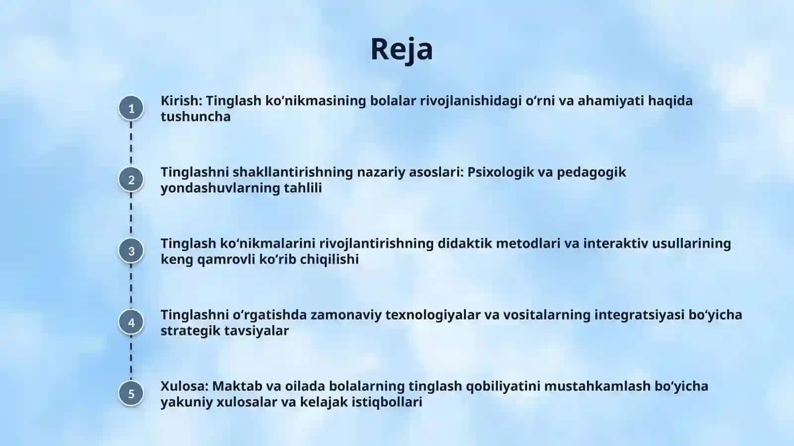 Bolalarni tinglashga oʻrgatish. 2