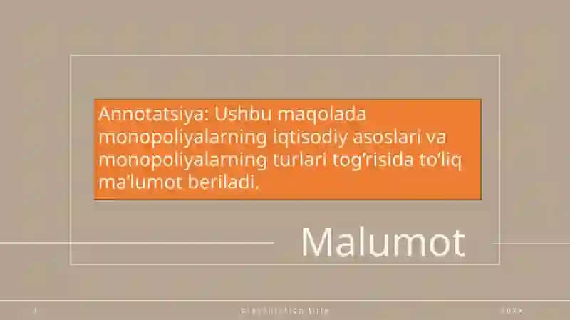 MONOPOLIYALARNING IQTISODIY ASOSLARI VA ULARNING TURLARI 2