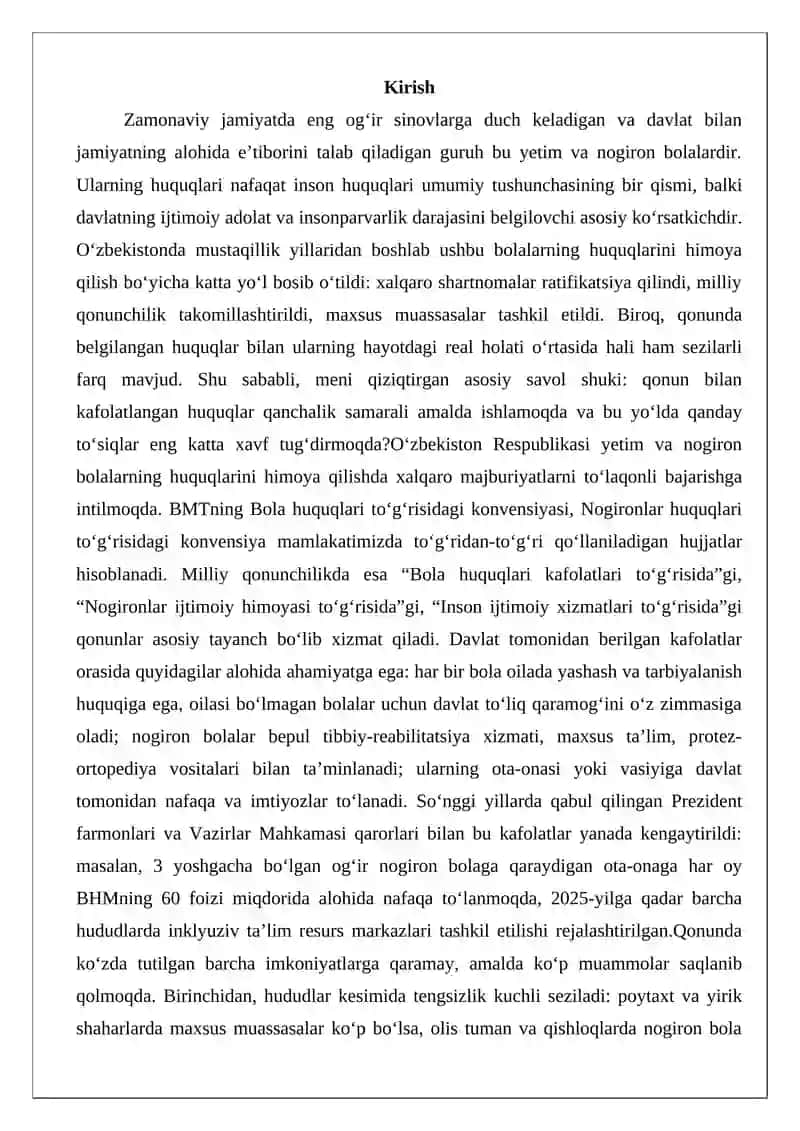 Yetim va nogiron bolalar huquqi 2