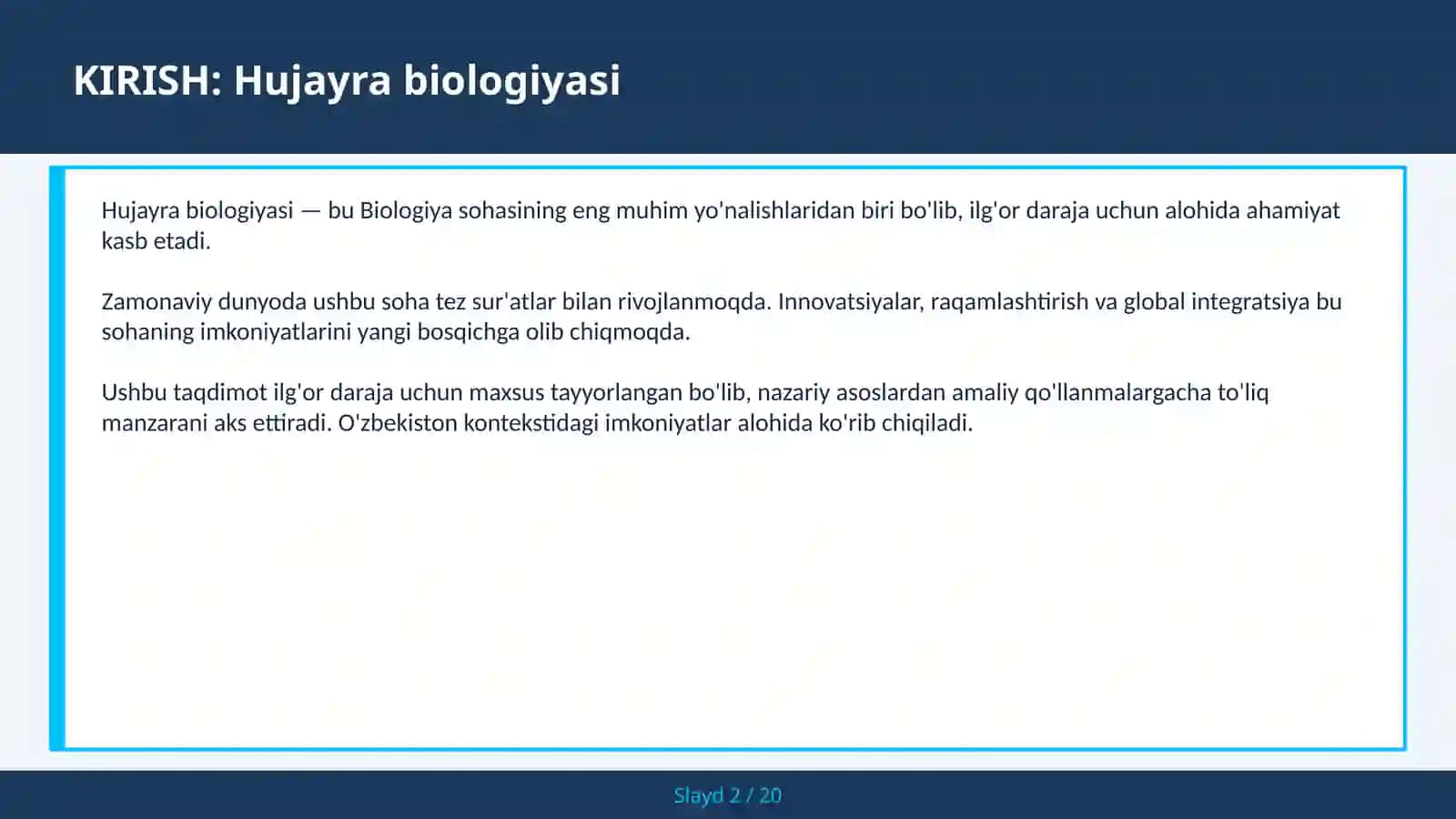 HUJAYRA BIOLOGIYASI 2