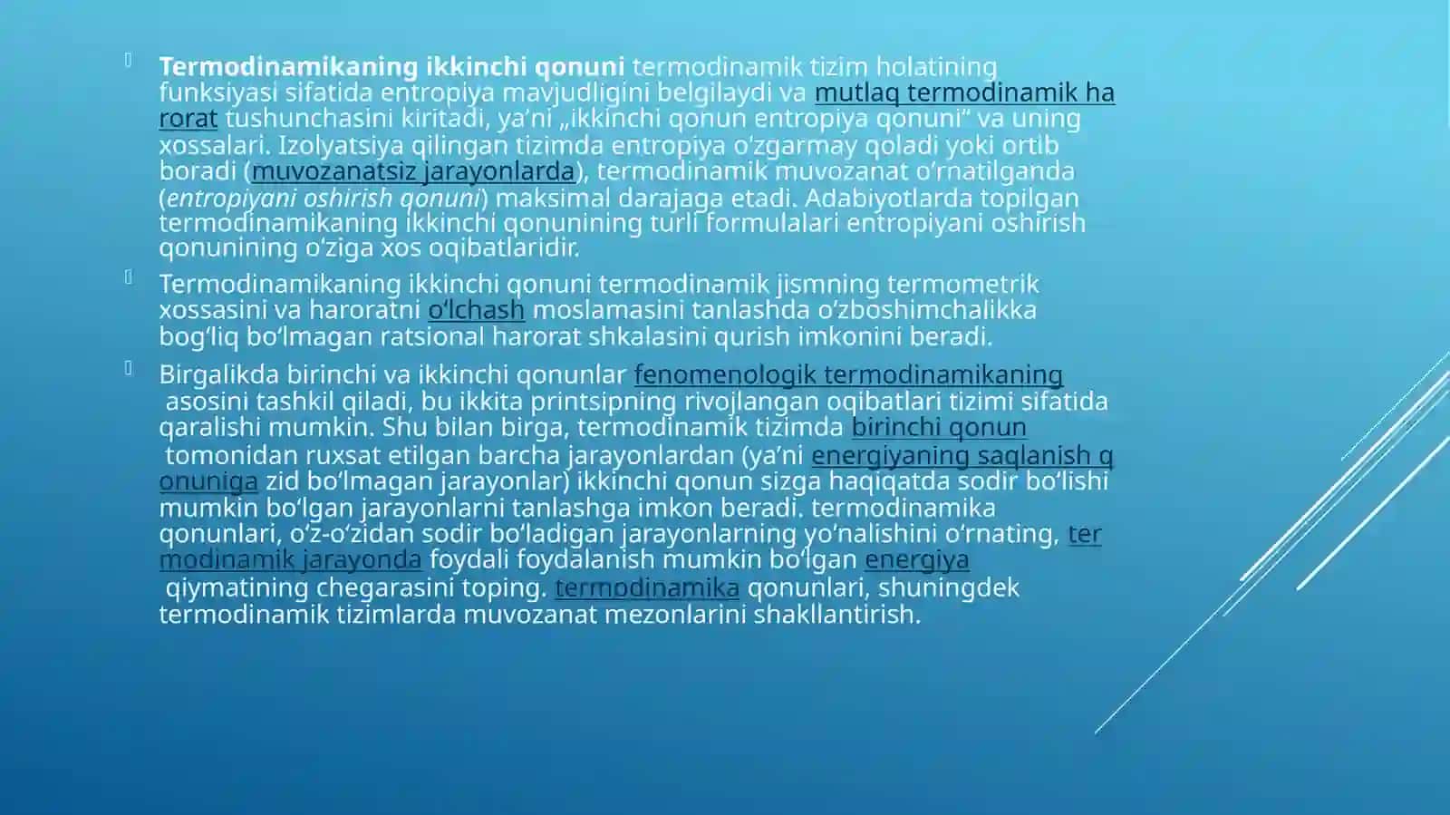 Termodinamikaning Ikkinchi Qonuni 2