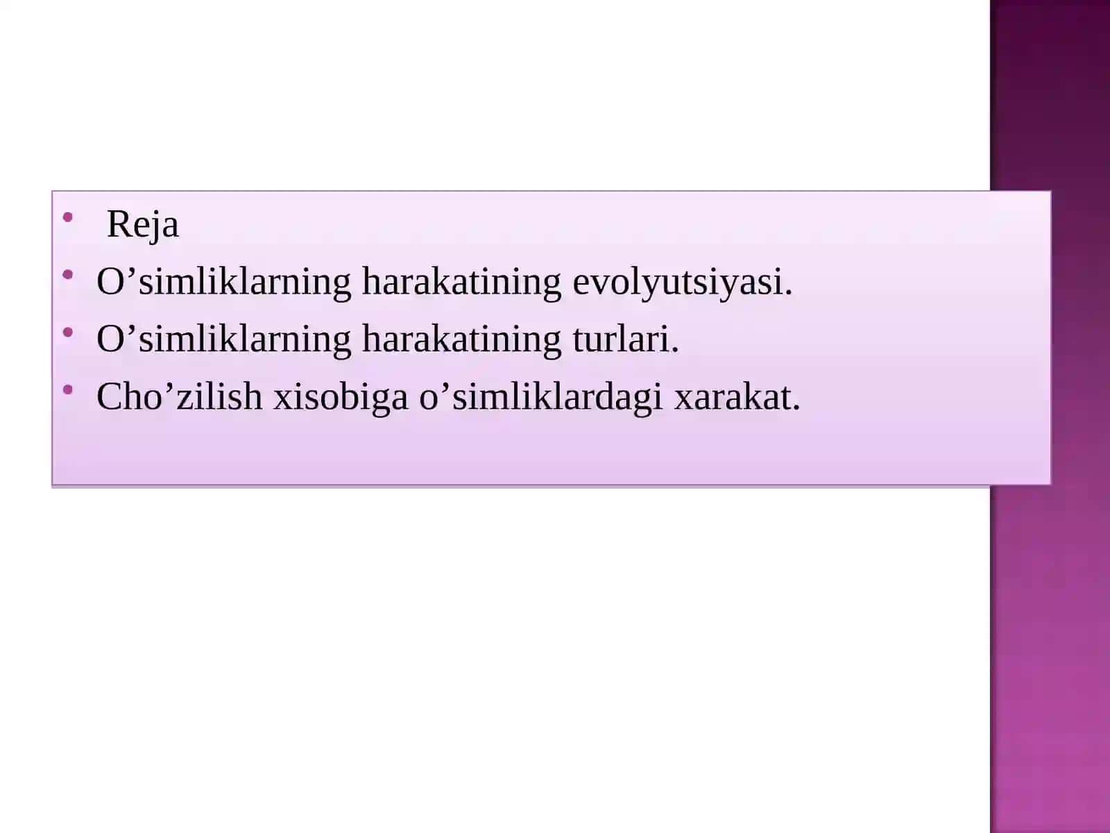 O’simliklarning harakatining evolyutsiyasi 2
