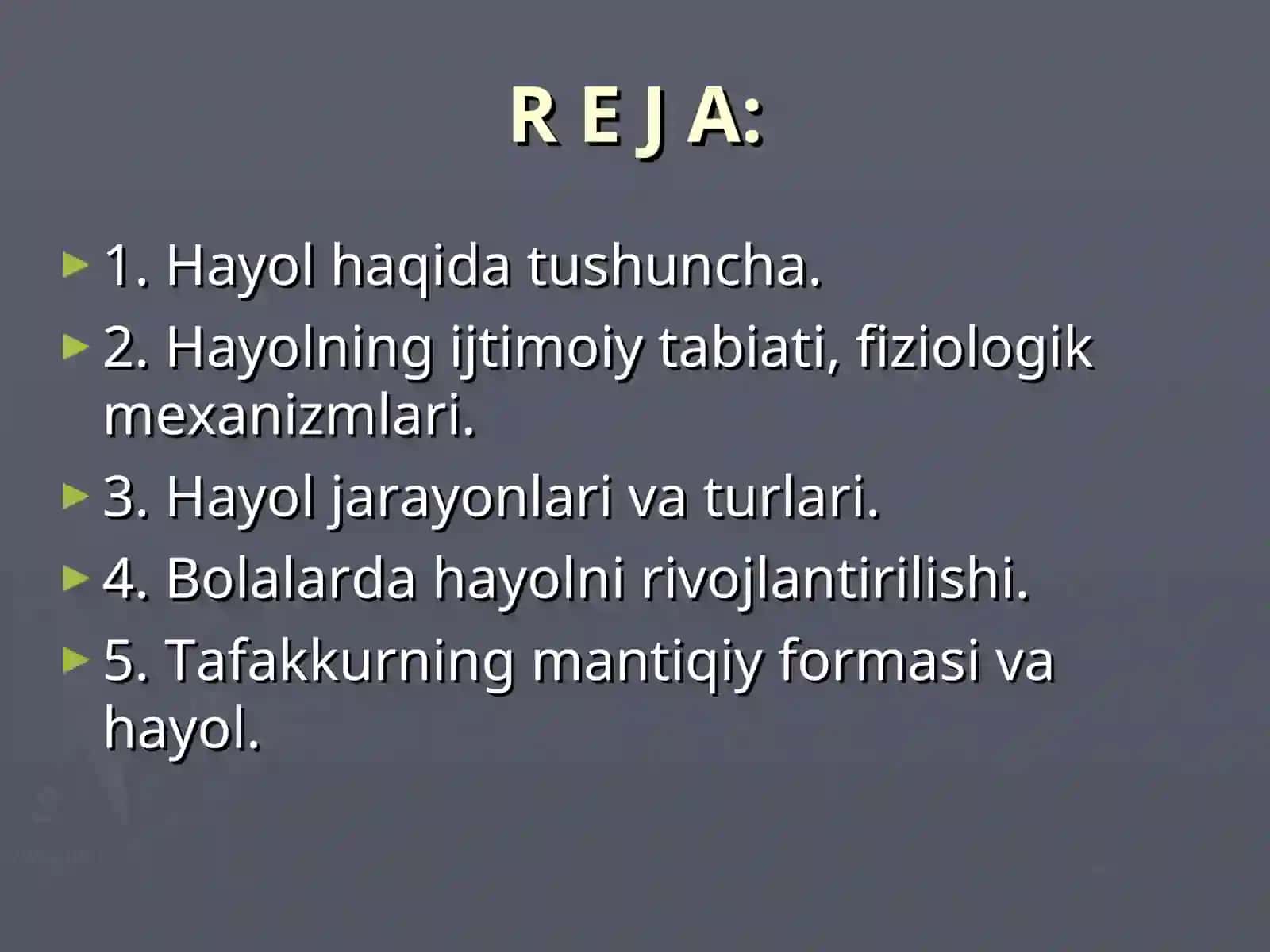 Xayol haqida tushuncha 2