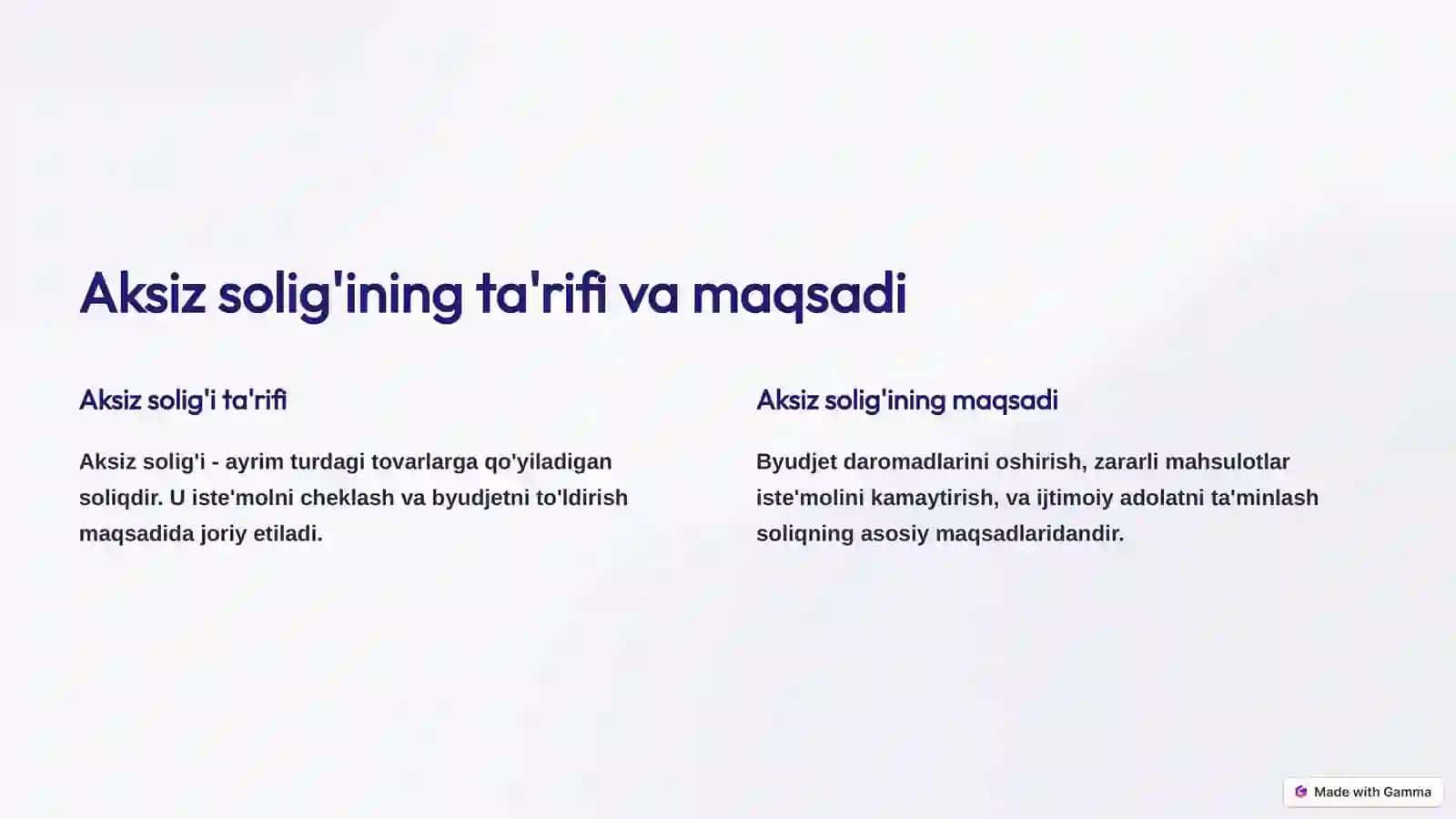 Aksiz solig'i: Mohiyati va amaliyoti 2