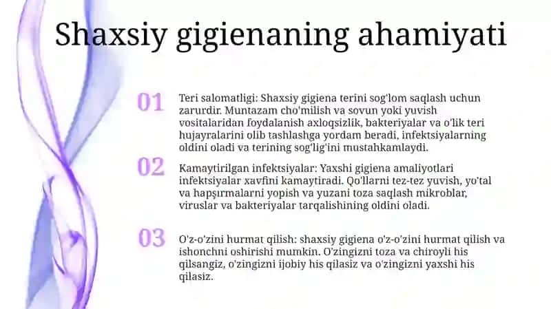 Shaxsiy Gigiyena Qoidalari 2