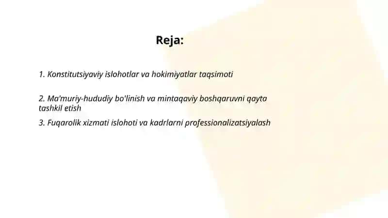 Konstitutsiyaviy islohotlar va hokimiyatlar taqsimoti 2