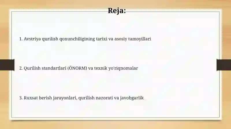 Avstriya Qurilish va Normativ Hujjatlari 2