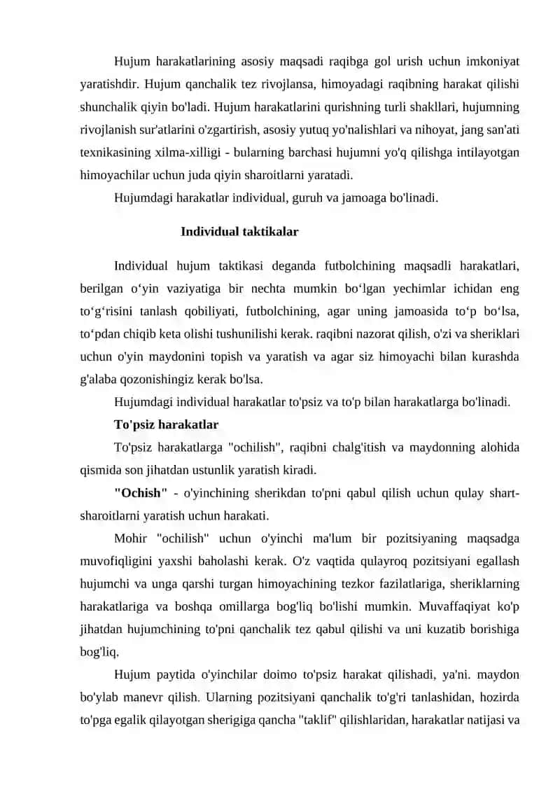 Individual tezkor hujum qilish texnikasi 2
