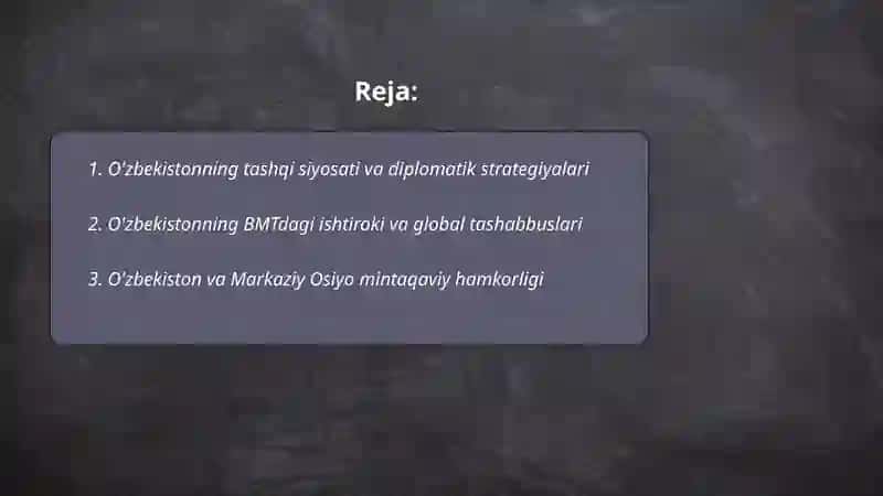 O'zbekiston va JAHON hamjamiyati 2