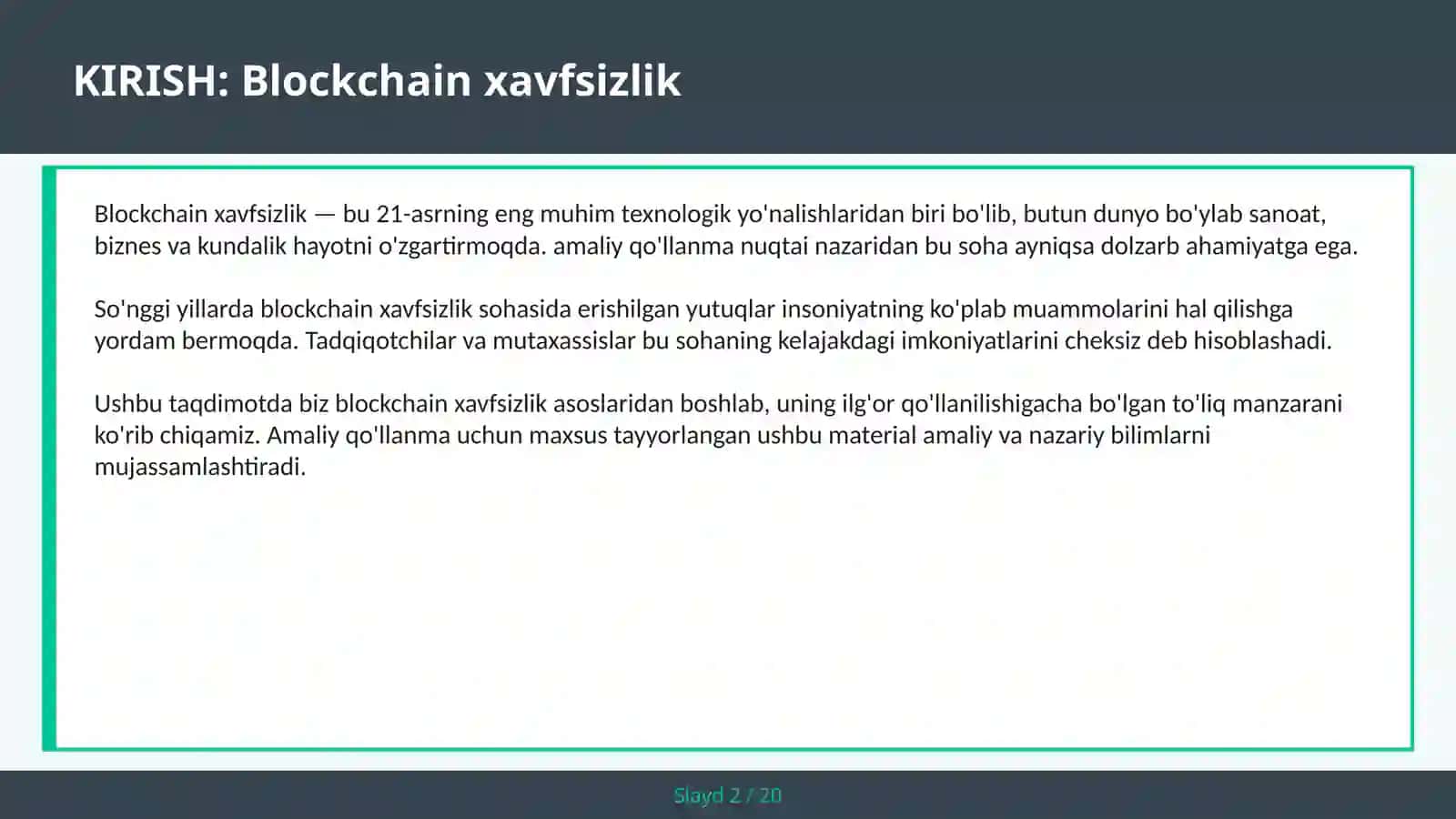 Blockchain xavfsizlik 2