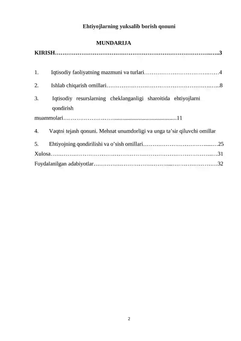 Ehtiyojlarning yuksalib borish qonuni 2