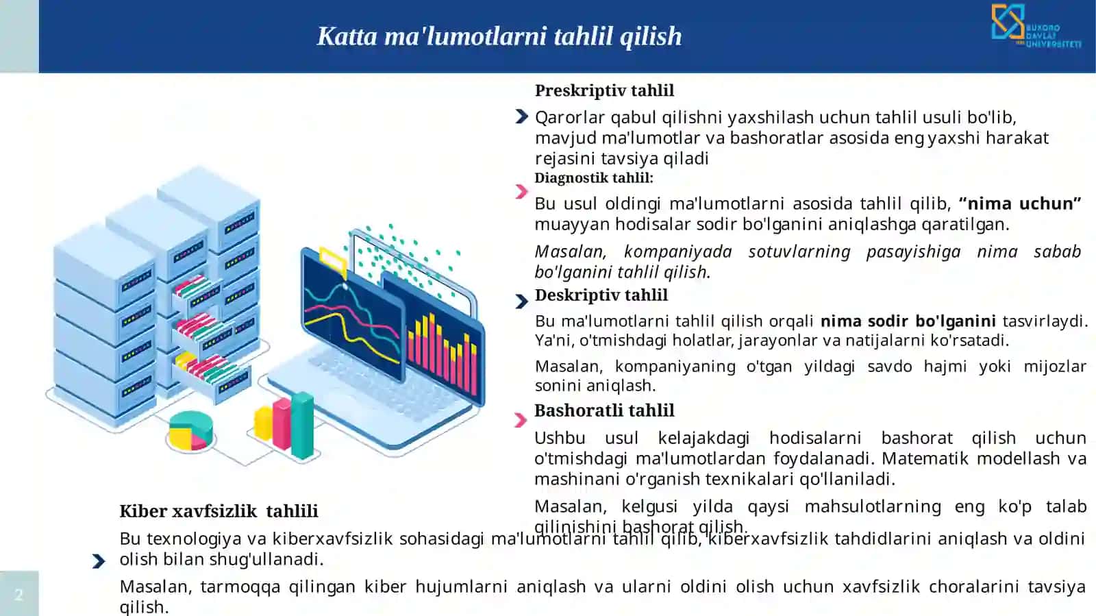 Katta ma'lumotlarni tahlil qilish 2