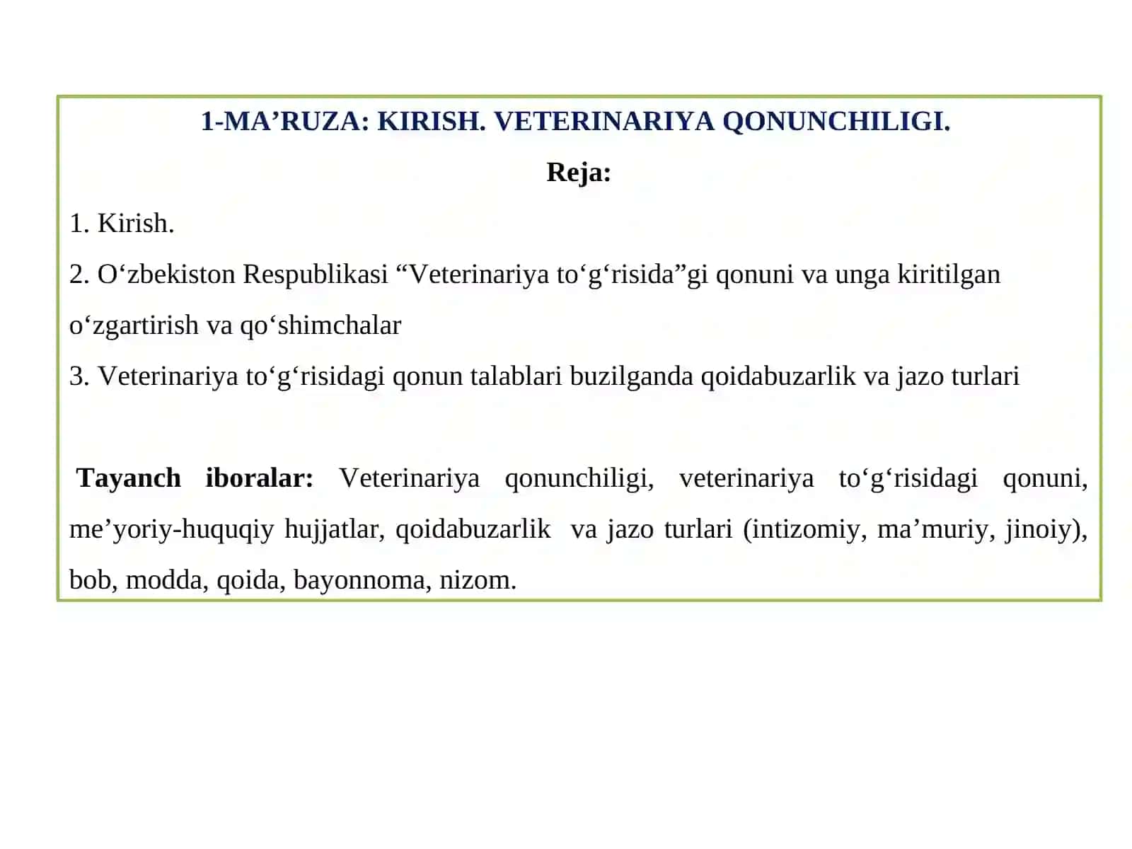 VETERINARIYA QONUNCHILIGI 2