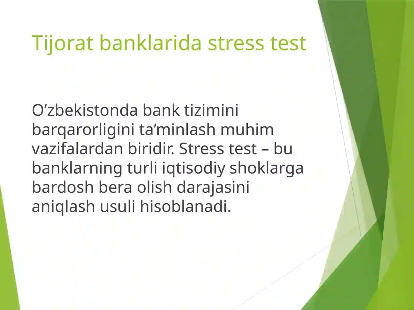 Tijorat banklarida stress test 2