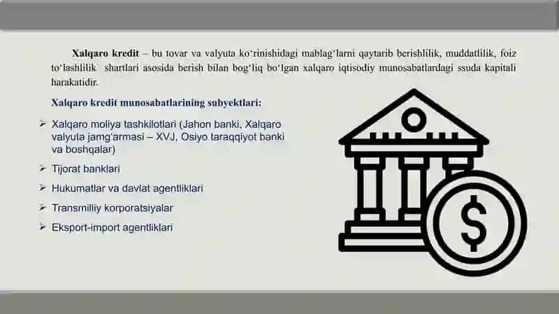TIJORAT BANKLARIDA XALQARO KREDIT SHAKLLARI VA HISOB-KITOB SHARTLARINING QО‘Llanilishhi 2