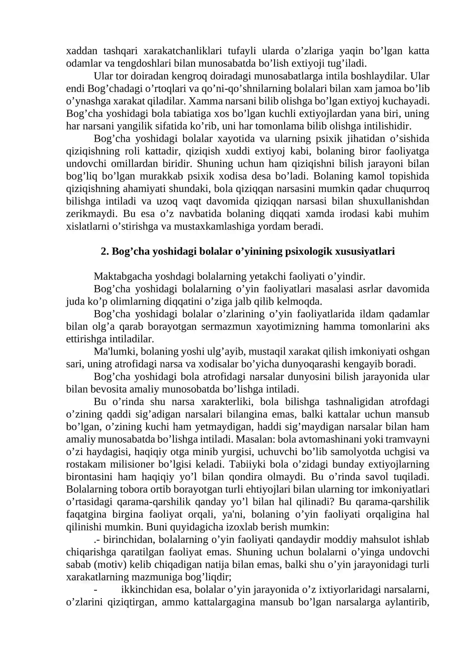 Maktabgacha yosh davrida psixik rivojlanish xususiyatlari 2