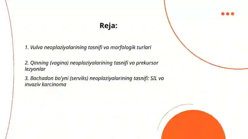 Vulva, qin, bachadon bo'yni va tanasining neoplaziyalari 2