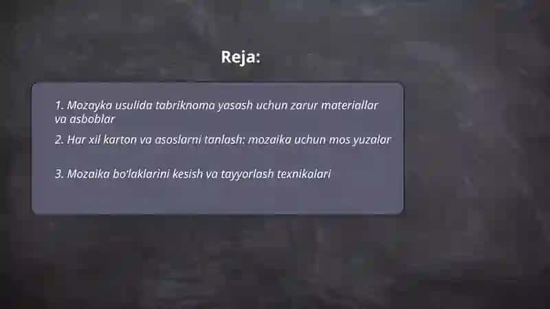 Mozayka usulida tabriknoma yasash 2