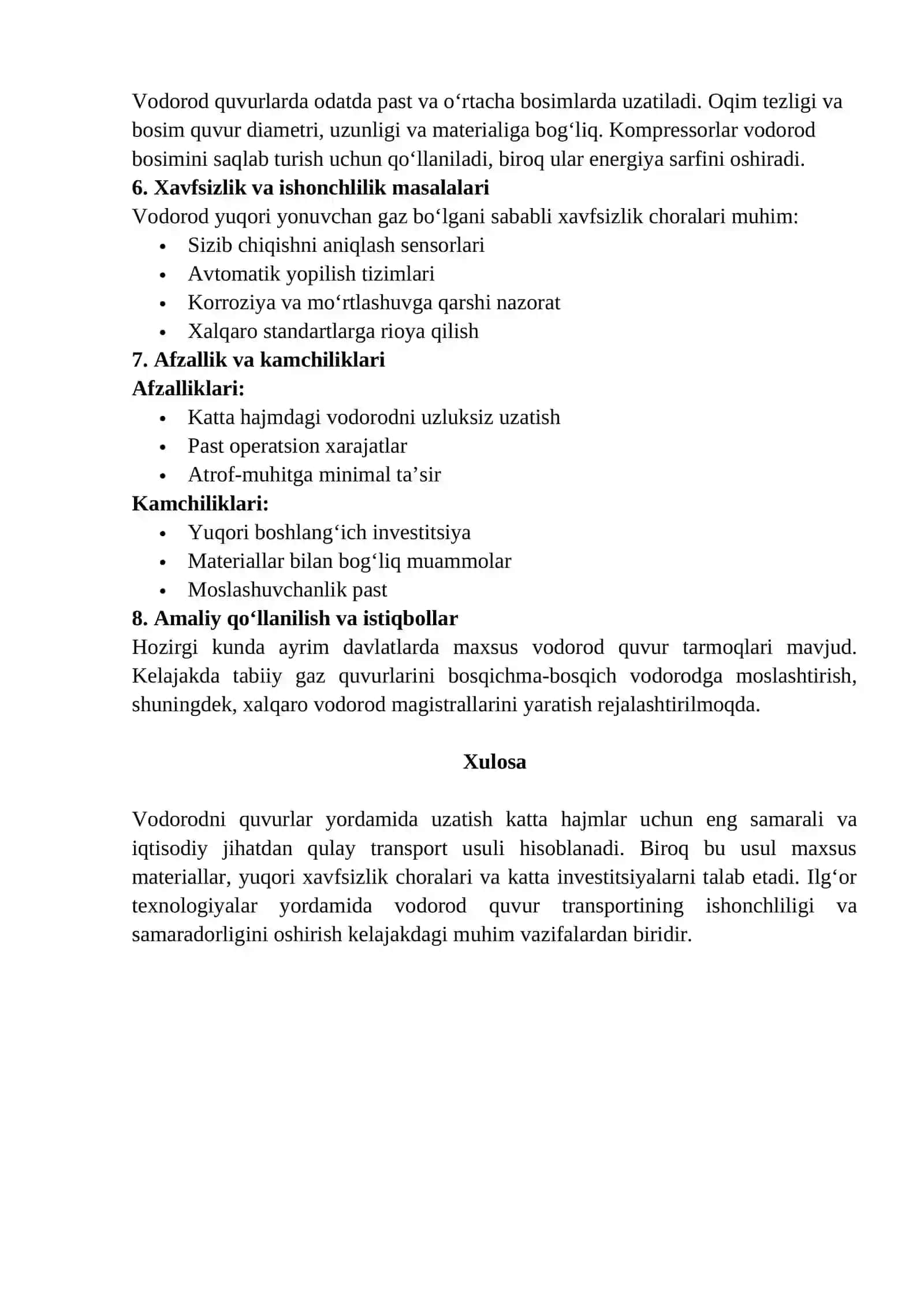 VODORODNI QUVURLAR YORDAMIDA UZATISH 2