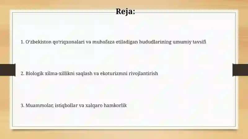 O'zbekiston qo'riqxonalari va himoyalangan hududlar 2