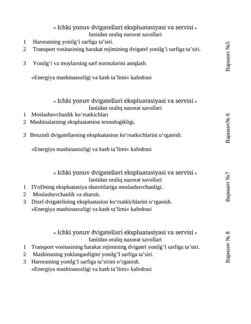 Ichki yonuv dvigаtеllаri ekspluаtаsiyasi vа sеrvisi 2