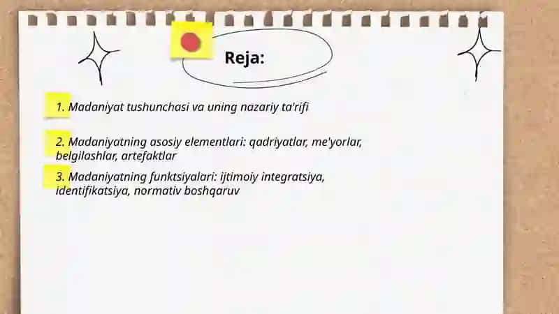 Madaniyat tushunchasi 2