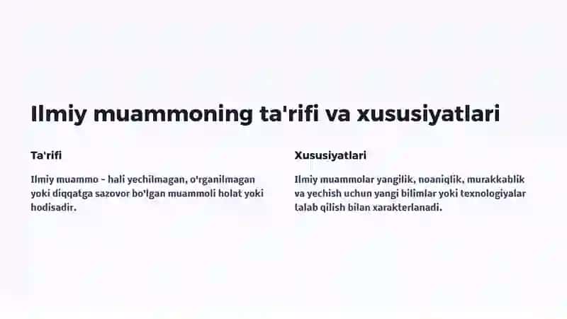 Ilmiy muammo: mohiyati va xususiyatlari 2