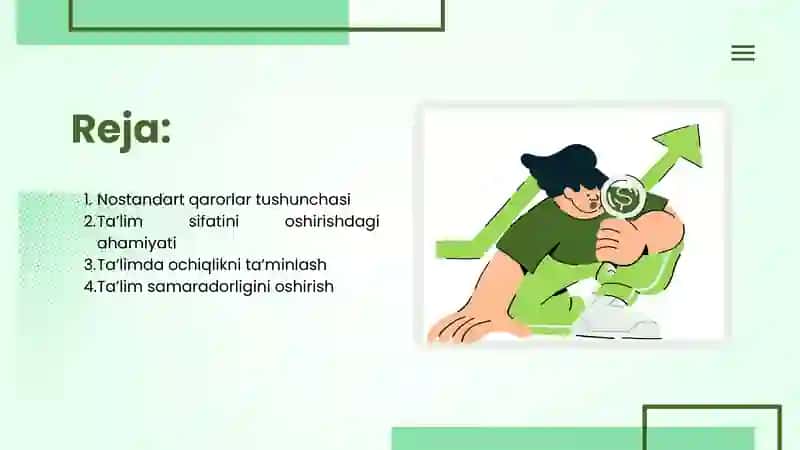 Nostandart qarorlar tushunchasi 2