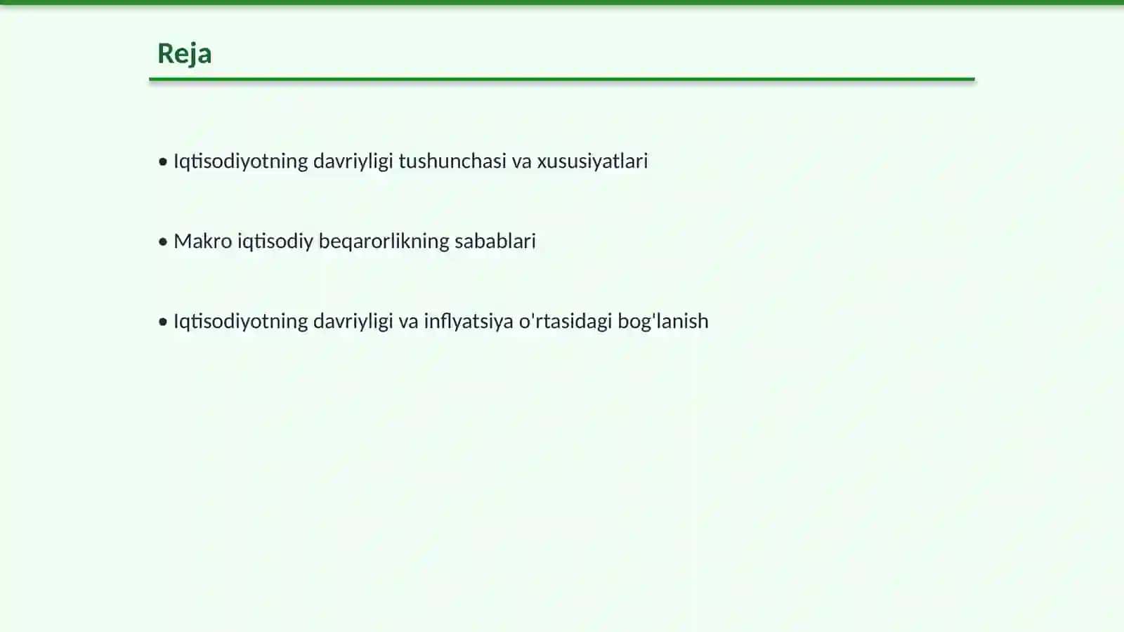 Iqtisodiyotning davriyligi makro iqtisodiy beqarorlik 2