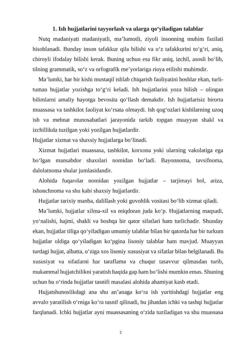 Korxonalarda ish yuritish hujjatlari 2