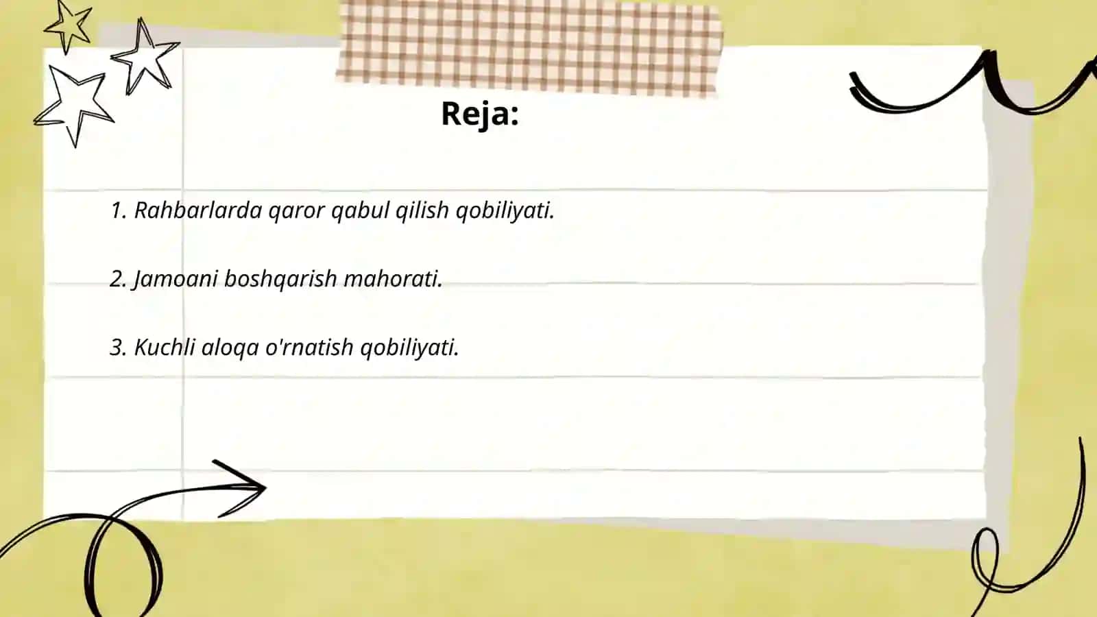 Rahbar faoliyatida zarur biladigan muhim sifatlarni aniqlash karera turlari va bosqichlari 2