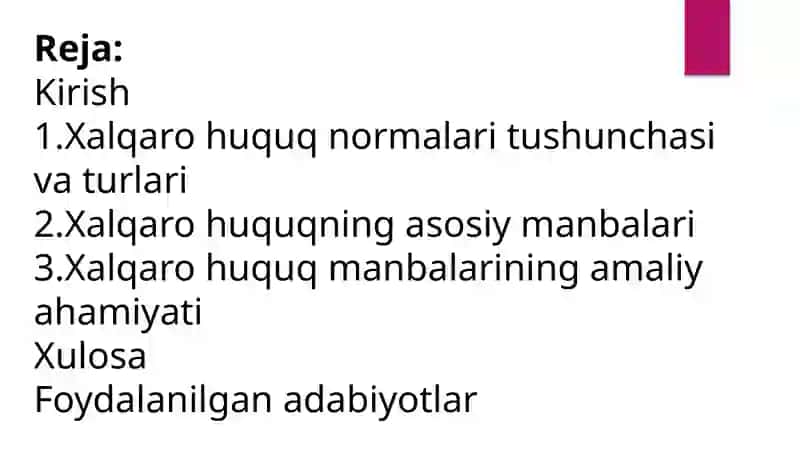 Xalqaro huquq normalari va manbalari 2
