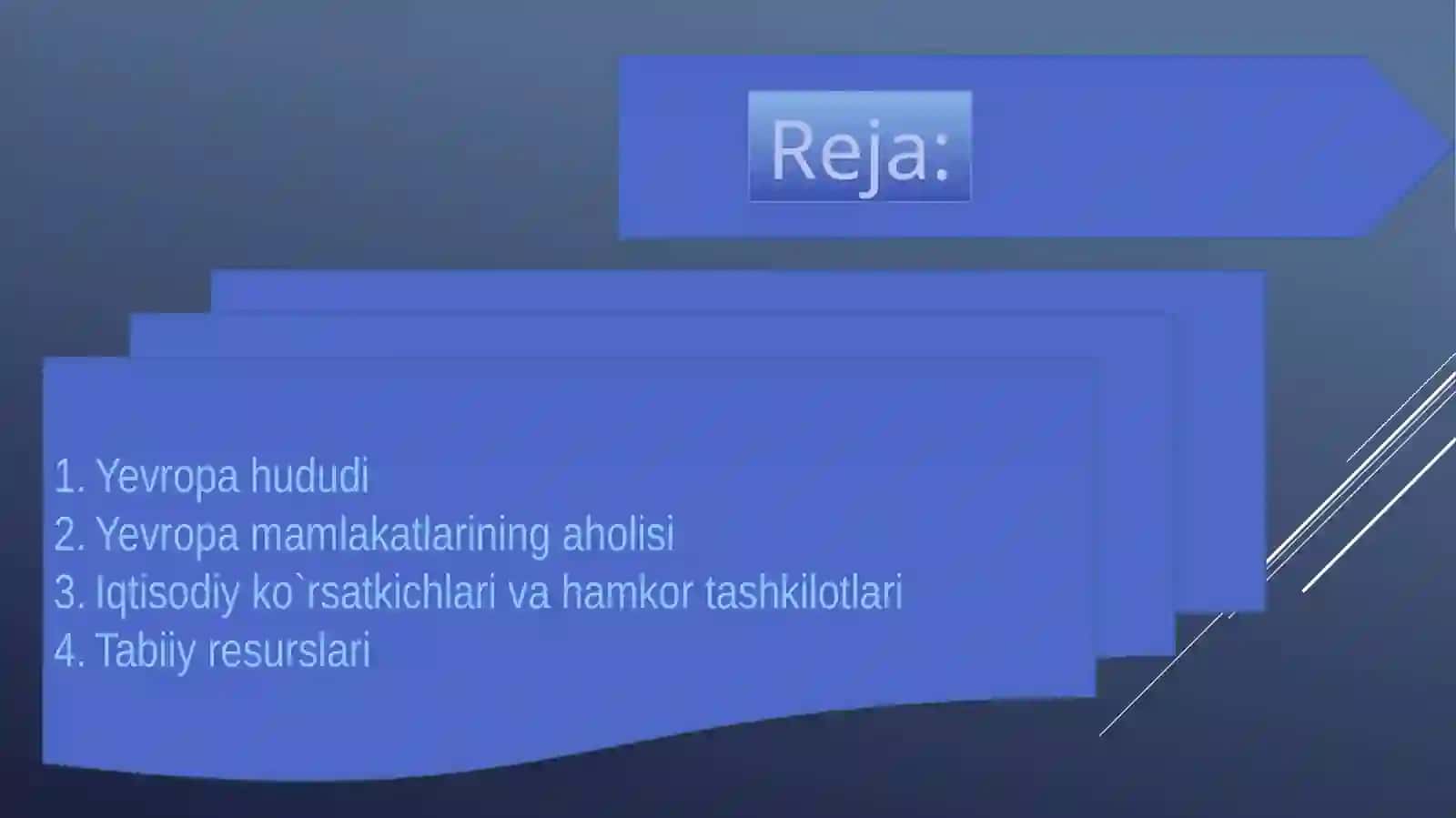Yevropa mamalakatlariga umumiy tavsif 2