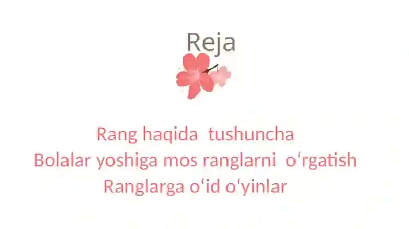 Ranglarni O'rgatish 2