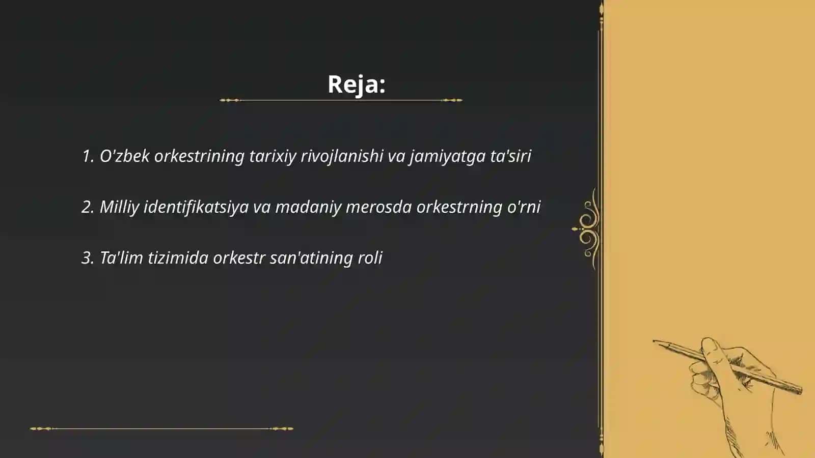 O'zbek orkestrining jamiyatdagi órni 2