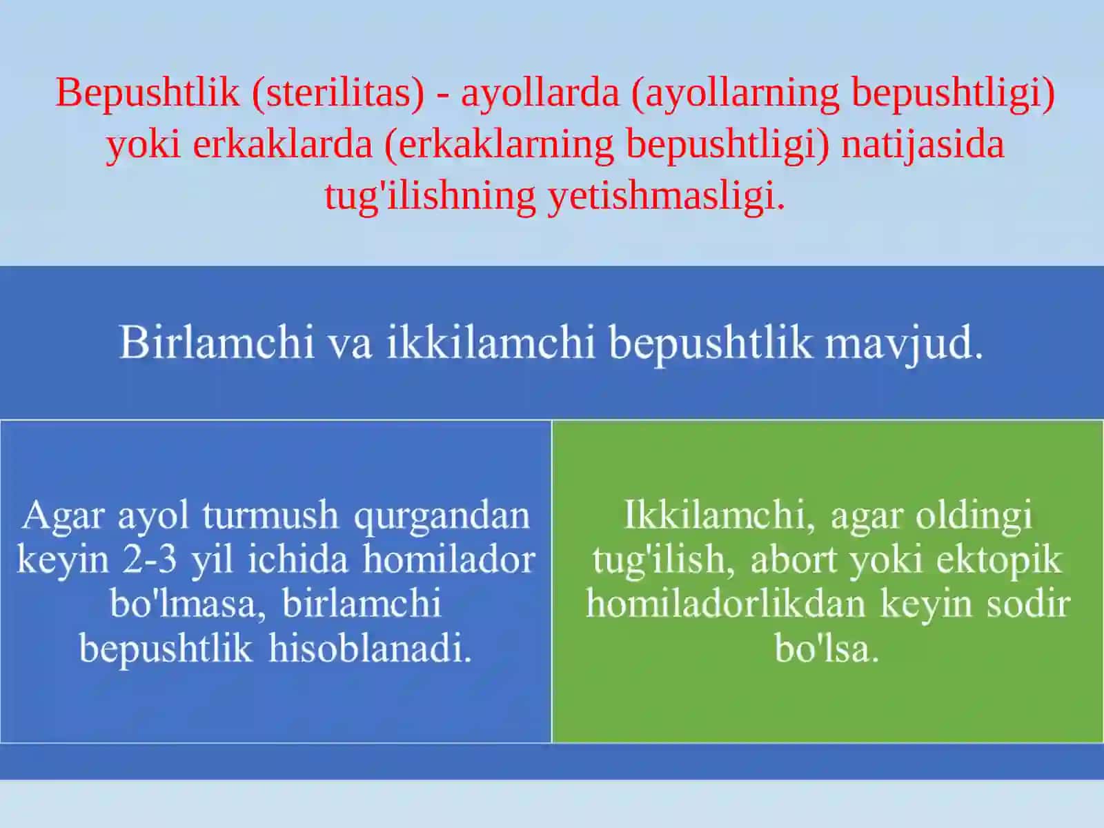 Bepushtlik labarator diagnostikasi 2