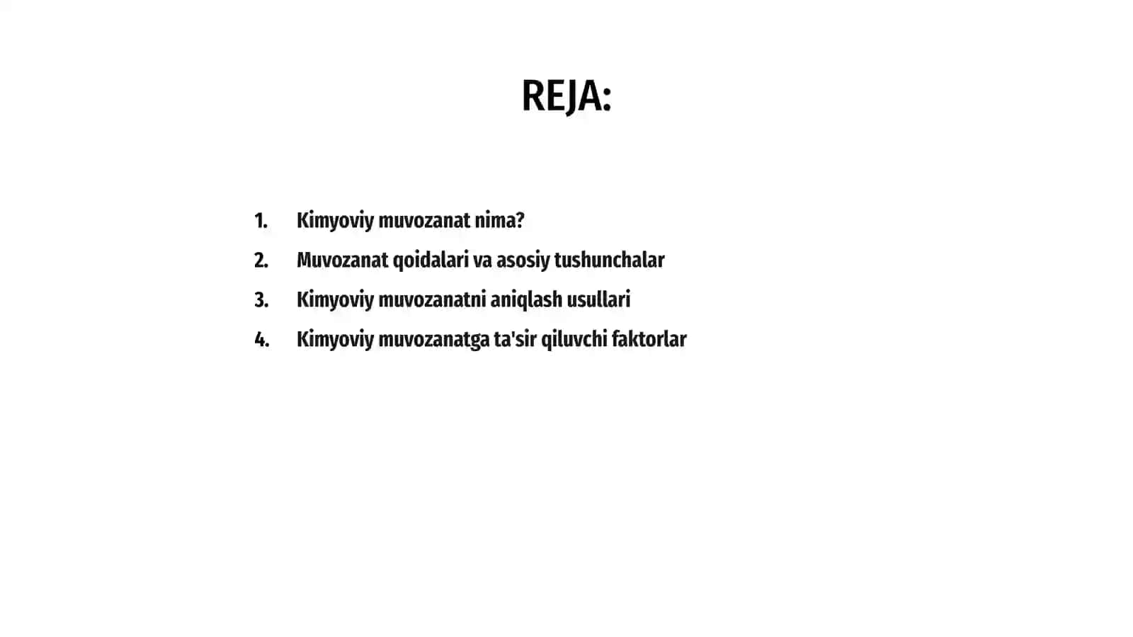 Kimyoviy muvozanat va uni baholash usullari 2