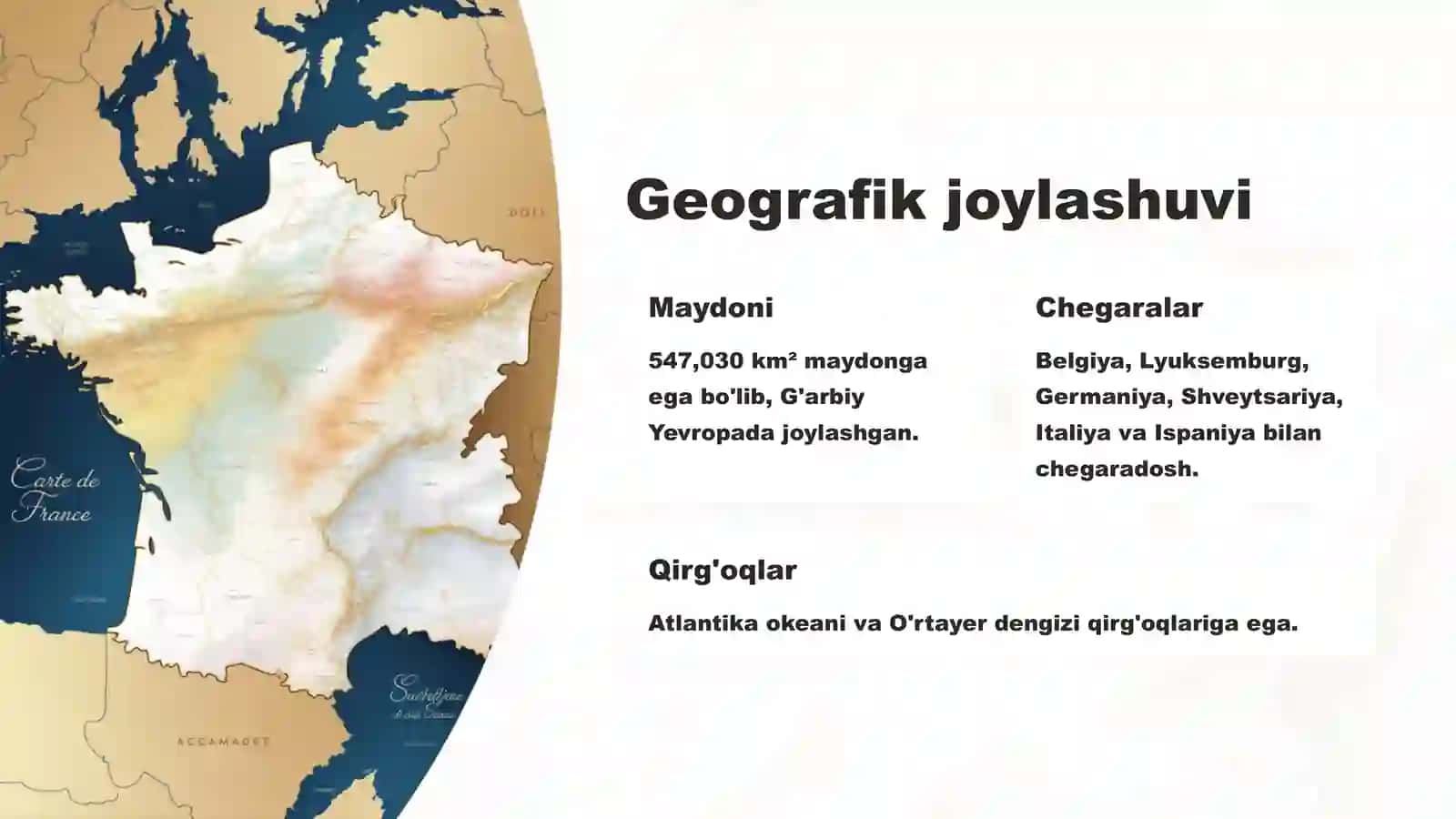 Fransiya Geografik Joylashuvi 2