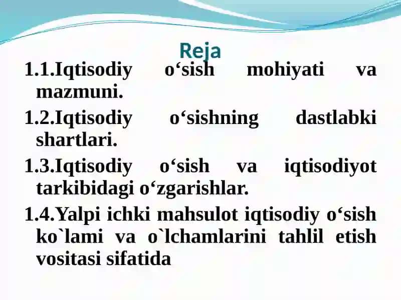 Iqtisodiy O‘Sish 2