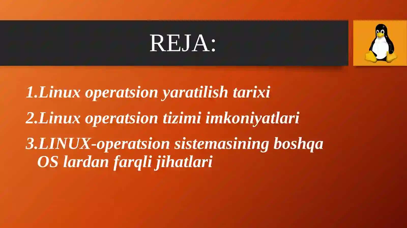 Linux OT va uning turlari 2