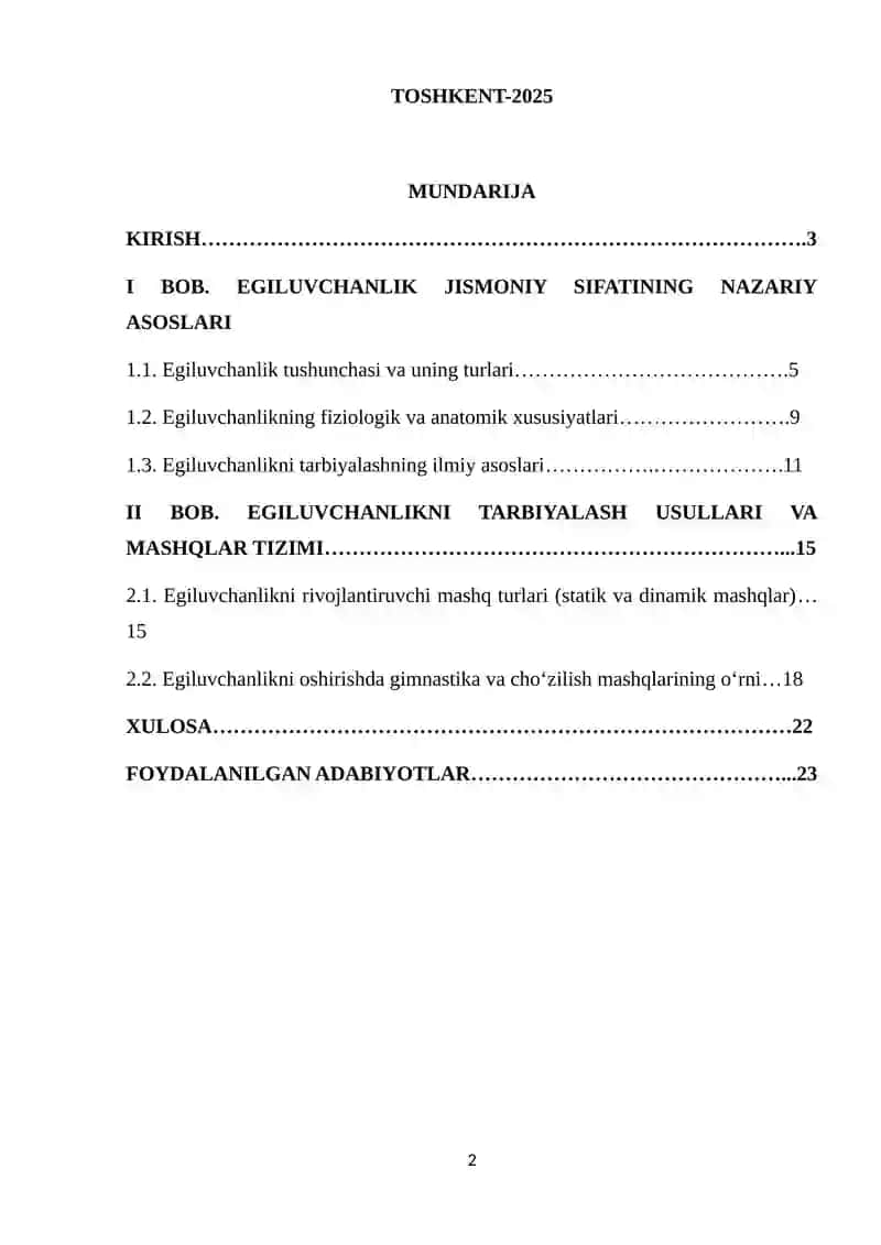 Egiluvchanlik jismoniy sifatini tarbiyalash 2